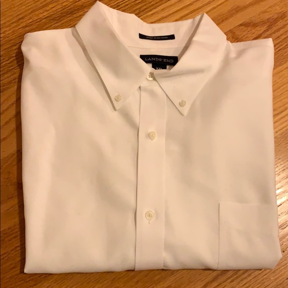 Lands End supima no iron oxford